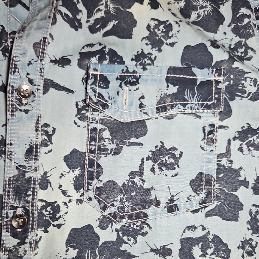 INC International Concepts Coastal Wash Floral Button Down Shirt – Size Small - Picture 4 of 7